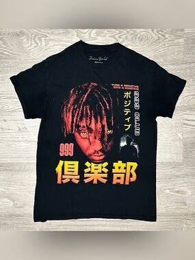 Juice World 999 Club Men’s Black Rap/Hip-Hop Graphic T-Shirt